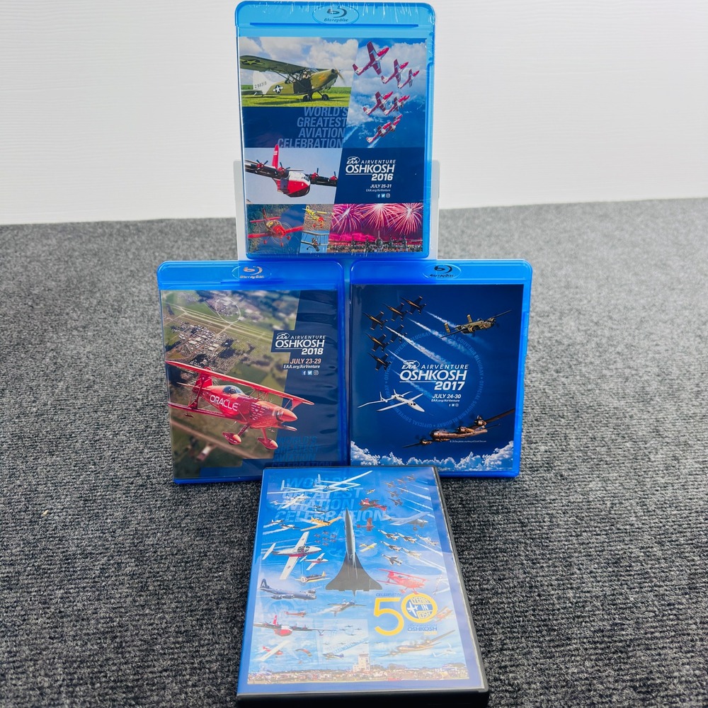 EAA AirVenture Oshkosh‎ Blu-ray DVD Lot 2016 2017 2018 2019 Aviation Celebration